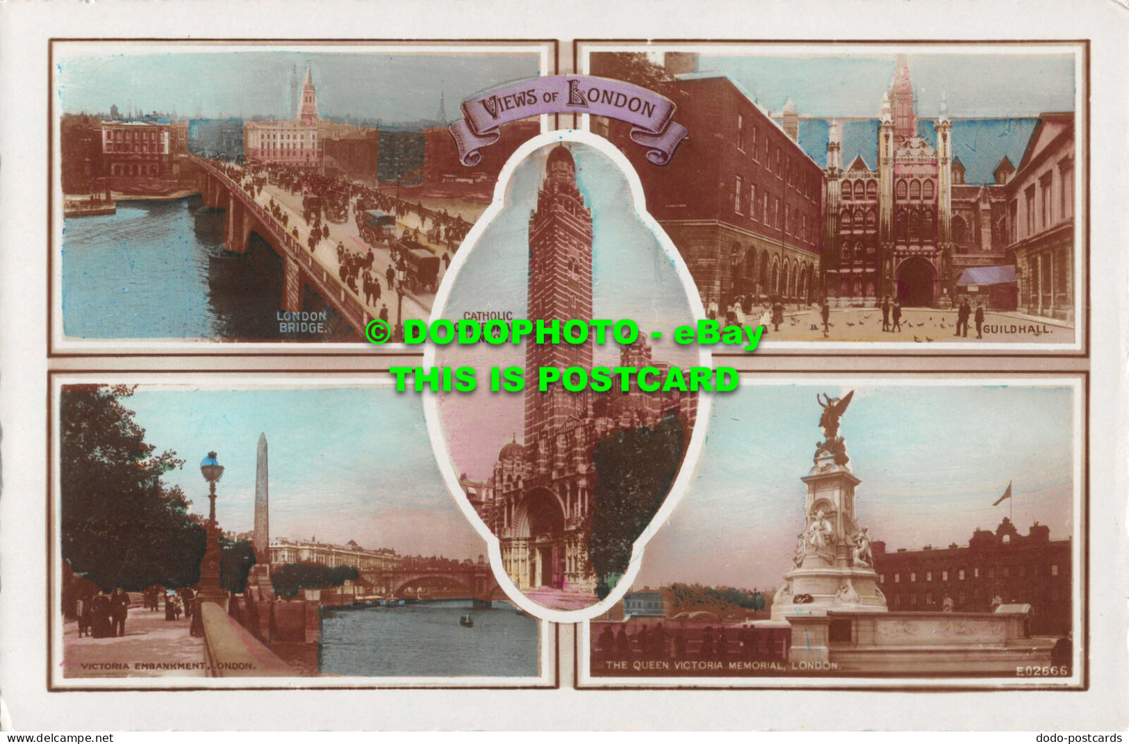 R534305 Views Of London. Catholic Cathedral. London Bridge. Guildhall. RP. Multi - Other & Unclassified