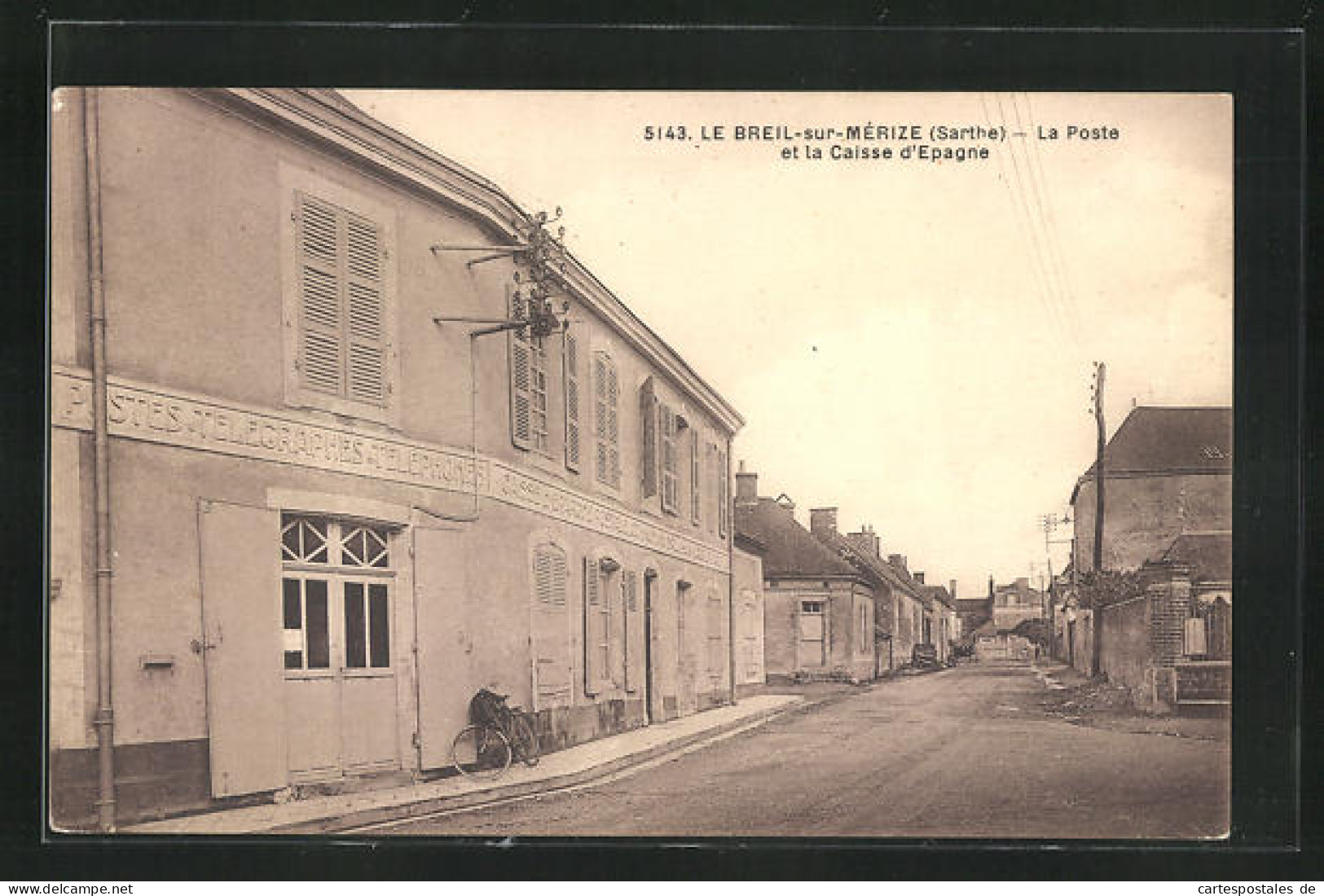 CPA Le Breil-sur-Mérize, La Poste Et La Caisse D'Epagne  - Autres & Non Classés