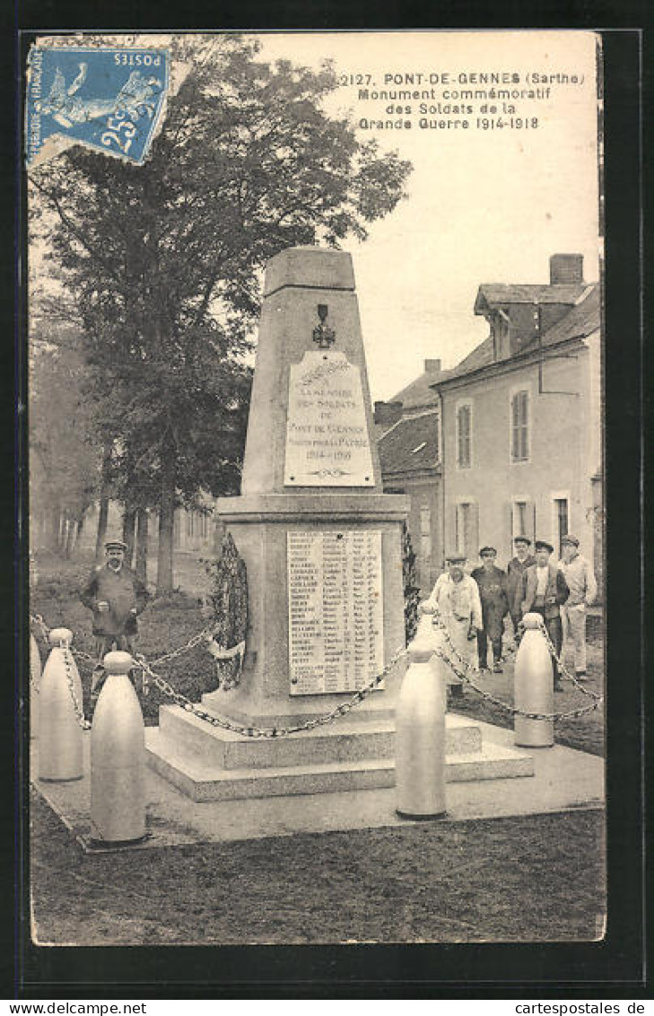 CPA Pont-de-Gennes, Monument Commémoratif Des Soldats De La Grande Guerre 1914-1918  - Other & Unclassified