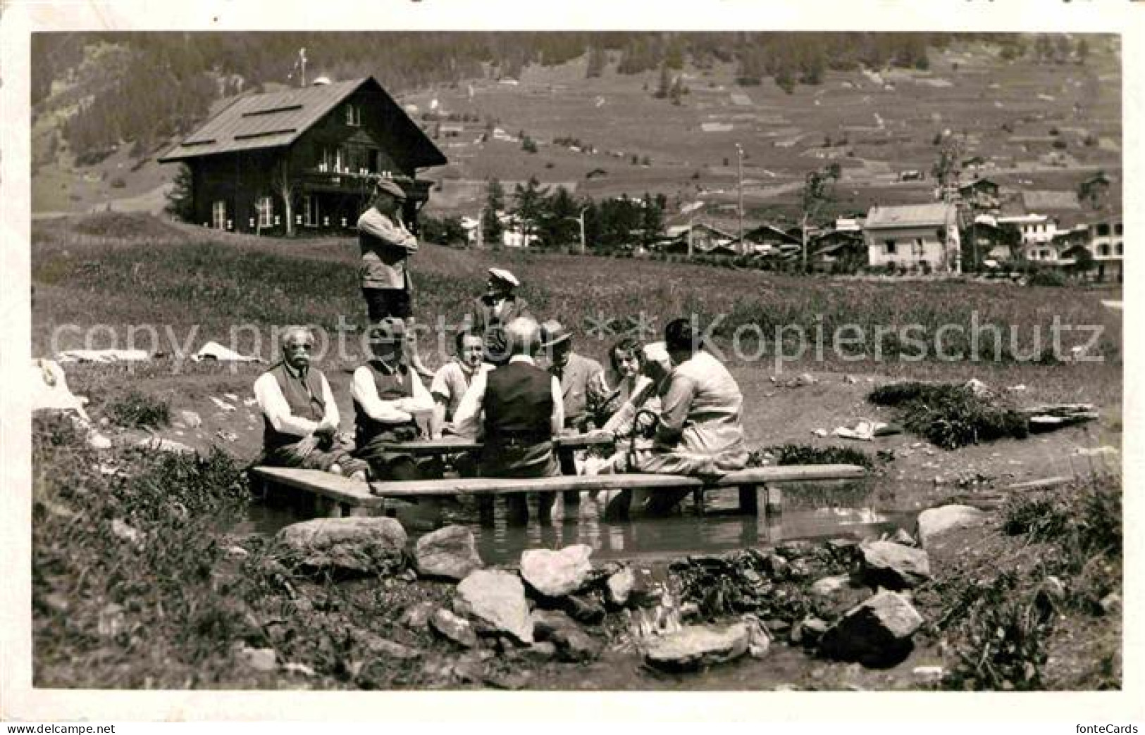 12732351 Leukerbad Fussbad Loeche-les-Bains - Andere & Zonder Classificatie