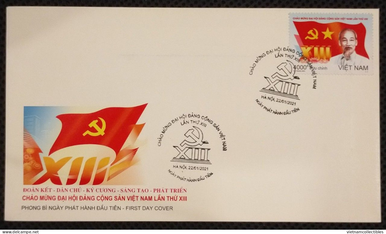 FDC Vietnam Viet Nam Cover 2021 : Greeting 13st Communist Party Conference / President Ho (Ms1140) - Vietnam