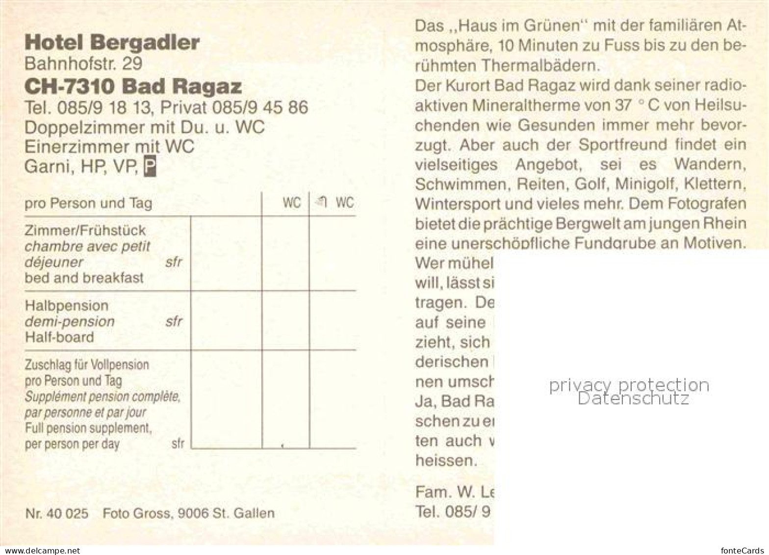 12731443 Bad Ragaz Hotel Bergader Bad Ragaz - Other & Unclassified