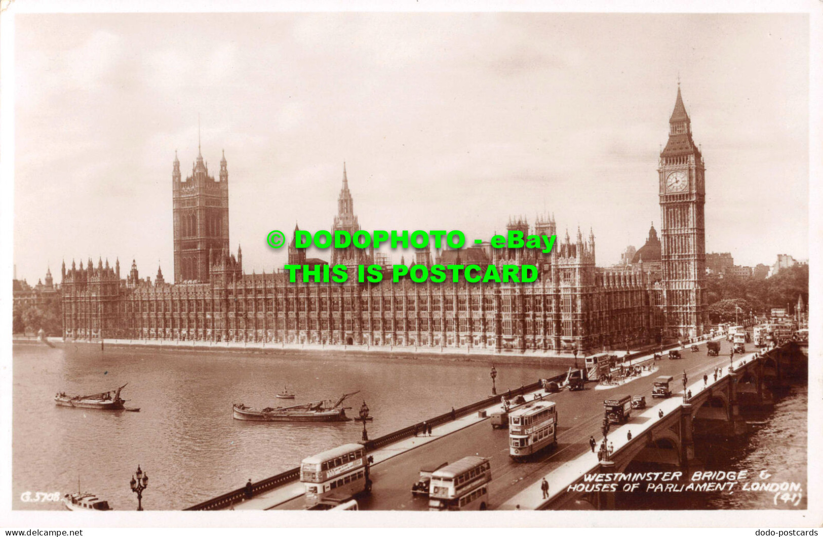 R534359 London. Westminster Bridge And Houses Of Parliament. Valentine. RP - Other & Unclassified