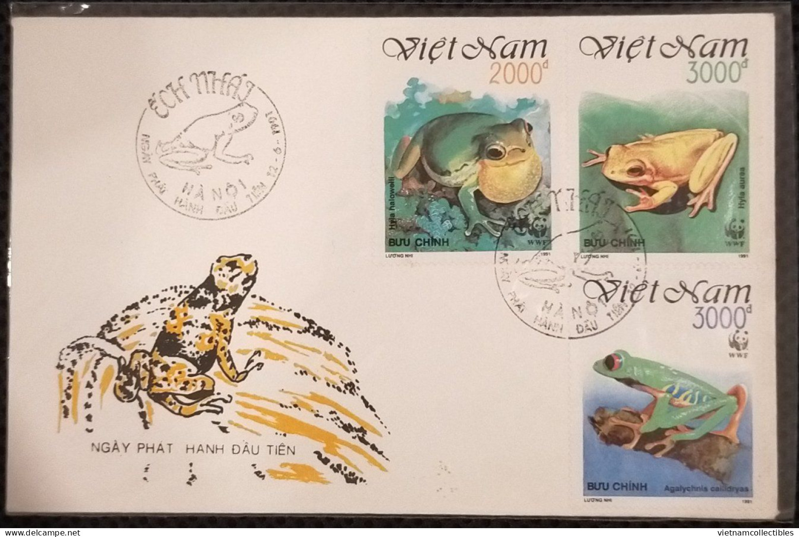 FDC WWF W.W.F. Vietnam Viet Nam Cover 1991 : Frogs / Frog (Ms622) - Vietnam