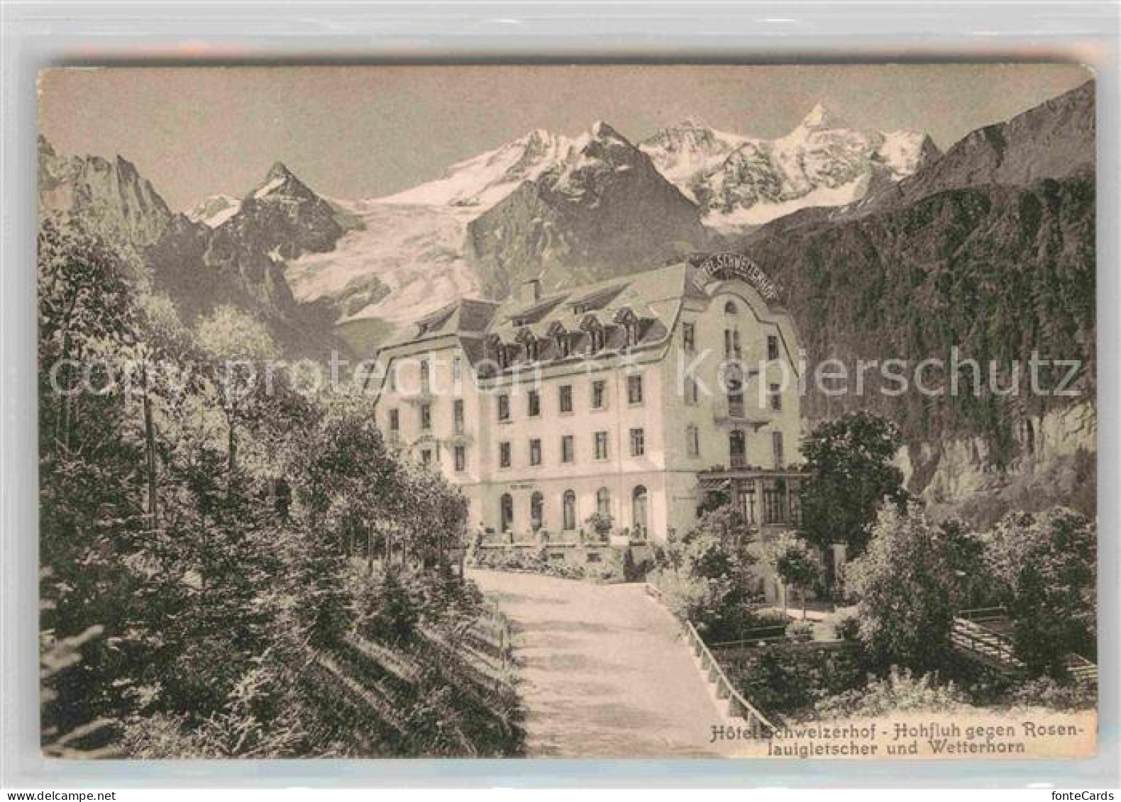 12726758 Hohfluh Bruenig BE Hotel Schweizerhof Mit Rosenlauigletscher Und Wetter - Other & Unclassified