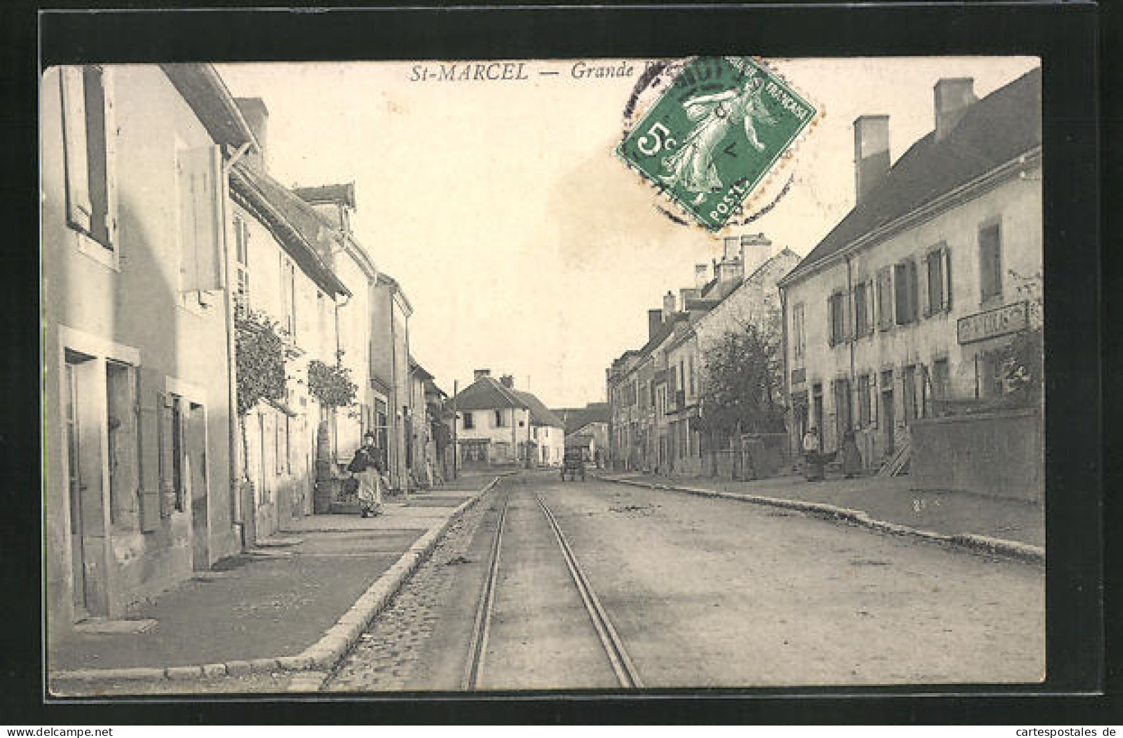 CPA St-Marcel, Grande Rue, Vue De La Rue  - Sonstige & Ohne Zuordnung