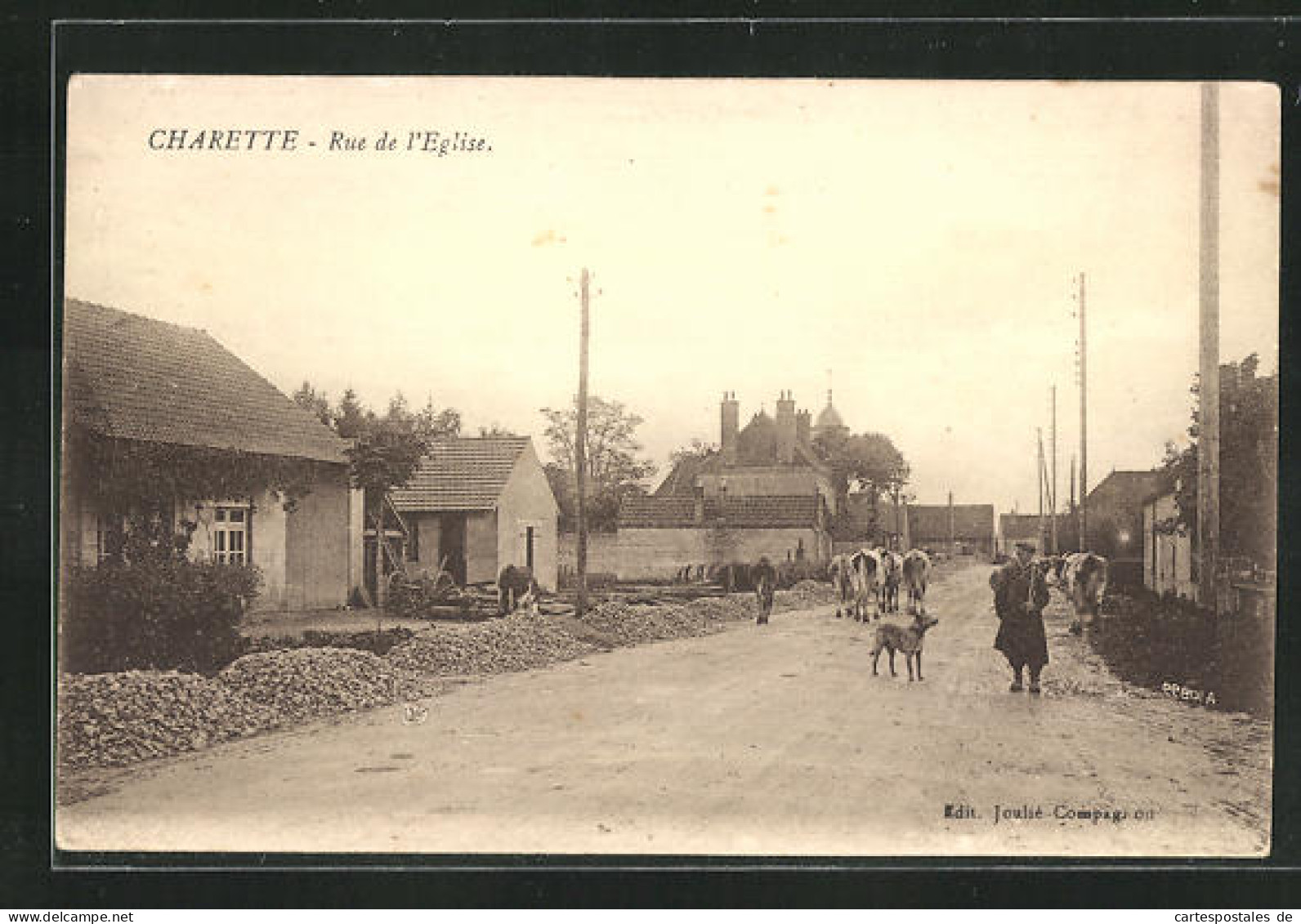 CPA Charette, Rue De L`Eglise, Vue De La Rue  - Other & Unclassified