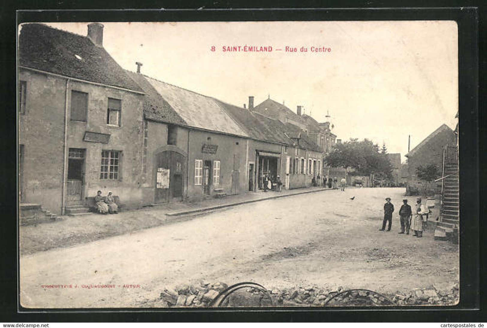 CPA Saint-Émiland, Rue Du Centre  - Otros & Sin Clasificación