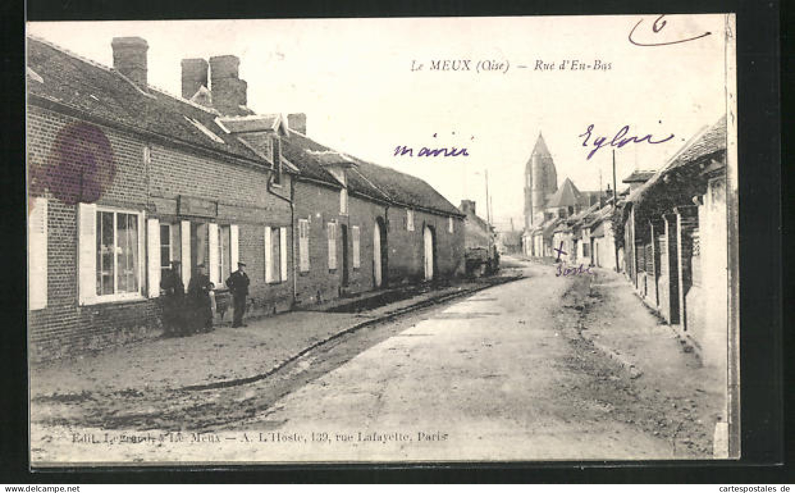 CPA Le Meux, Rue D`En-Bas, Vue De La Rue  - Otros & Sin Clasificación