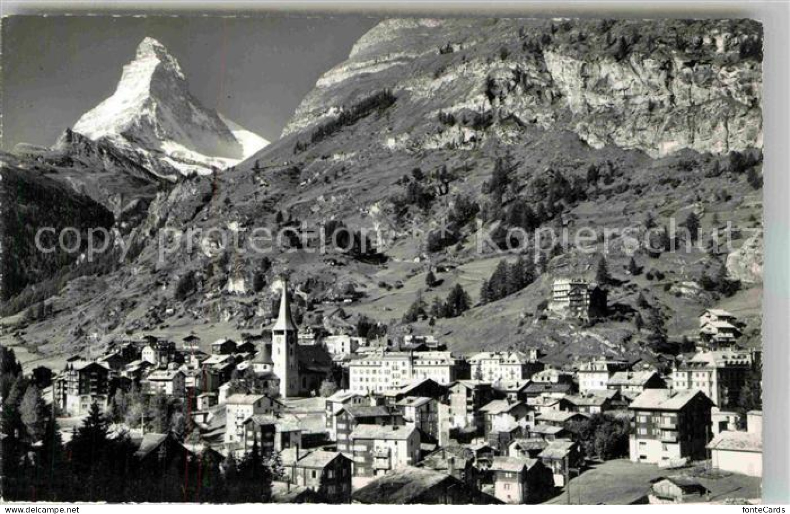 12724713 Zermatt VS Matterhorn Teilansicht Kirche Zermatt - Other & Unclassified