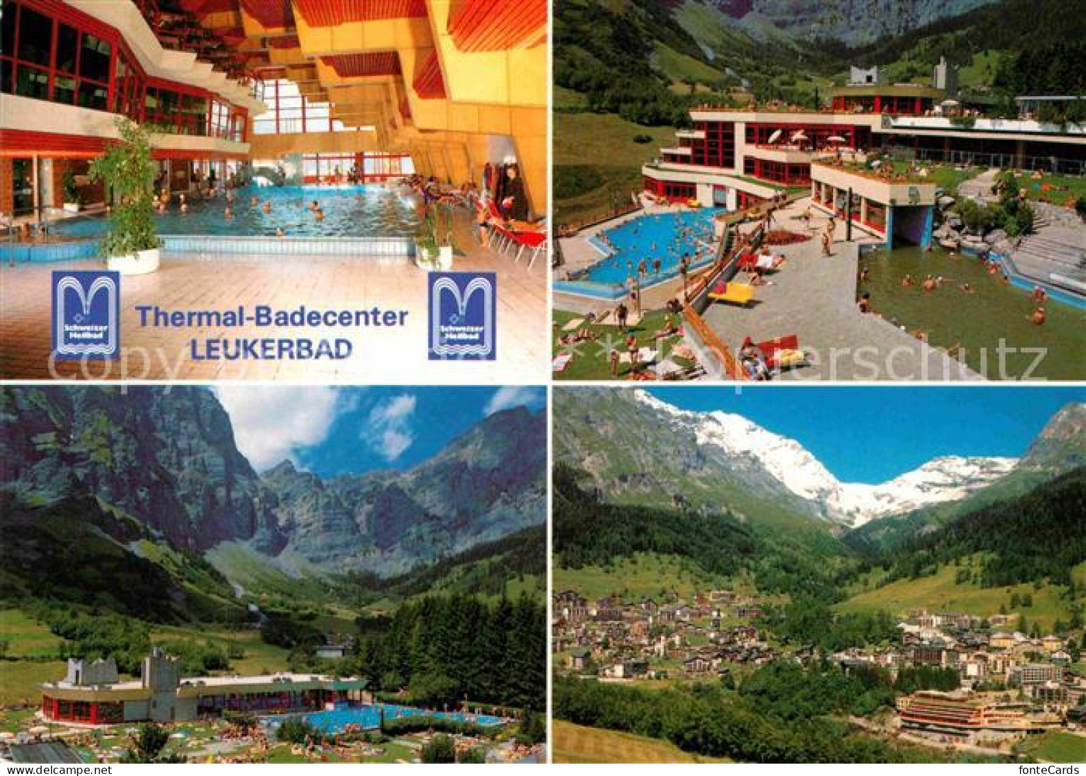 12720998 Leukerbad Thermal Badecenter Gesamtansicht Mit Alpenpanorama Loeche-les - Altri & Non Classificati