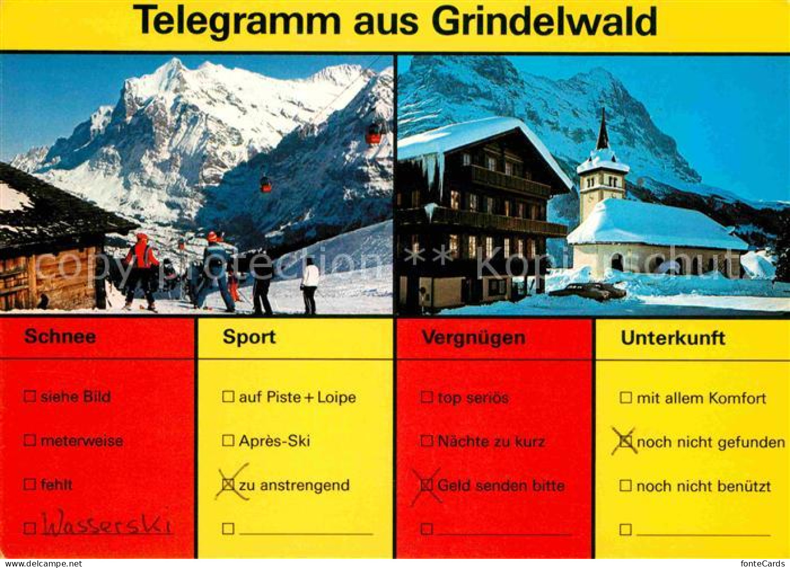 12719871 Grindelwald Wintersportplatz Kirche Wetterhorn Eiger Berner Alpen Grind - Sonstige & Ohne Zuordnung