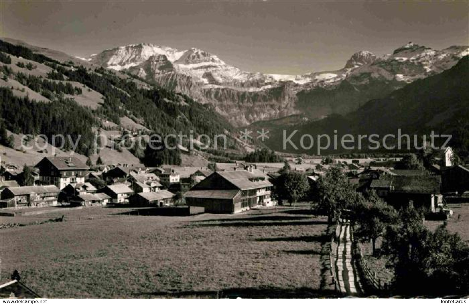 12719812 Lenk Simmental Panorama Blick Zu Berner Alpen Mit Wildstrubel Gletscher - Andere & Zonder Classificatie