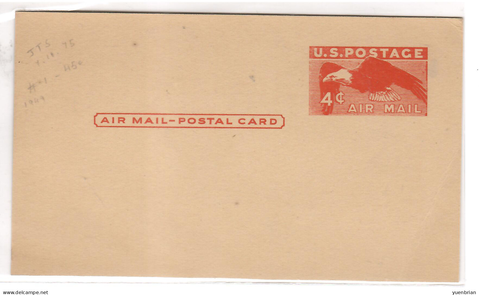 USA, Postal Stationery, Airmail - Postal Card, Eagle, MNH** - Aquile & Rapaci Diurni