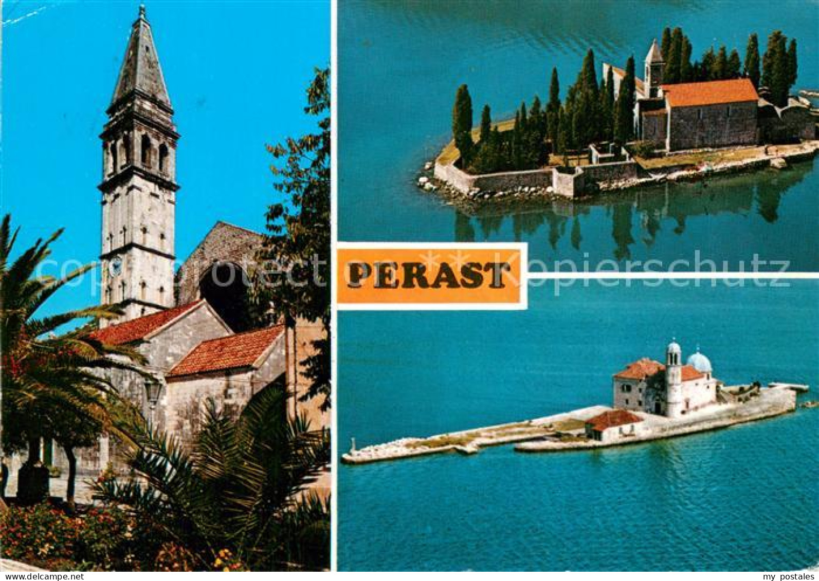 73782624 Perast Kotor Montenegro Sveti Nikola Kirche Insel Luftbild  - Montenegro