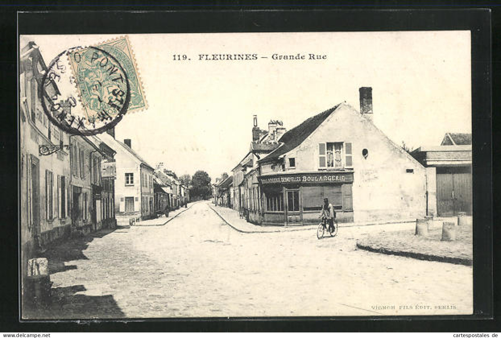 CPA Fleurines, Grande Rue Boulangerie  - Autres & Non Classés