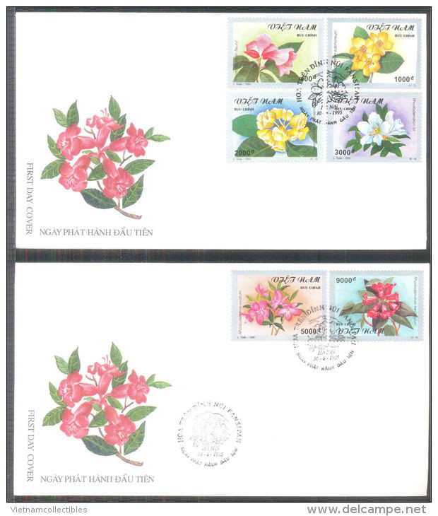 FDC Vietnam Viet Nam Covers With Perf Stamps 1995 : Flowers / Flower On The Peak Of FANSIPAN (Ms710) - Viêt-Nam