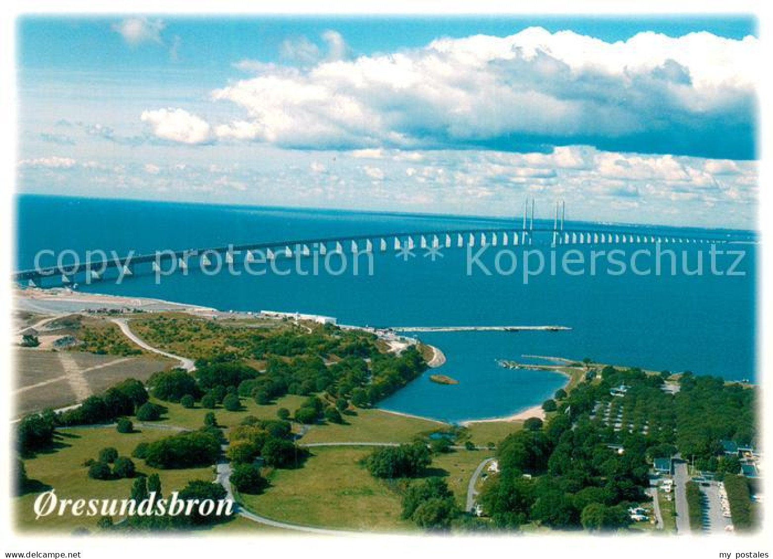 73782497 Oresundsbron DK Fliegeraufnahme Bruecke 7845m. Land  - Danimarca