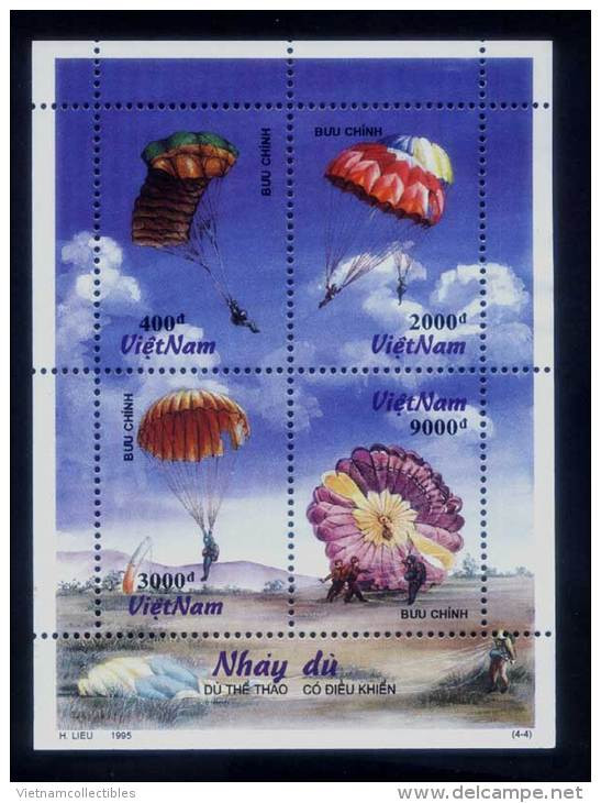 Vietnam Viet Nam MNH Perf Sheetlet 1995 : Parachuting (Ms709) - Viêt-Nam