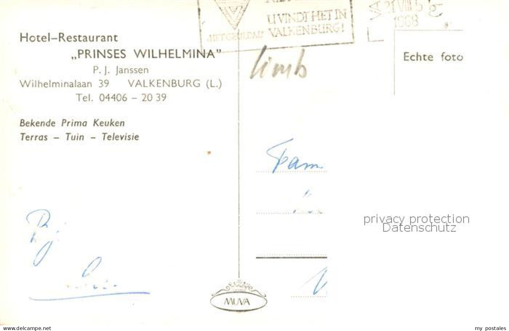 73782448 Valkenburg Zeeland NL Hotel-Restaurant Prinses Wilhelmina Innenansichte - Sonstige & Ohne Zuordnung