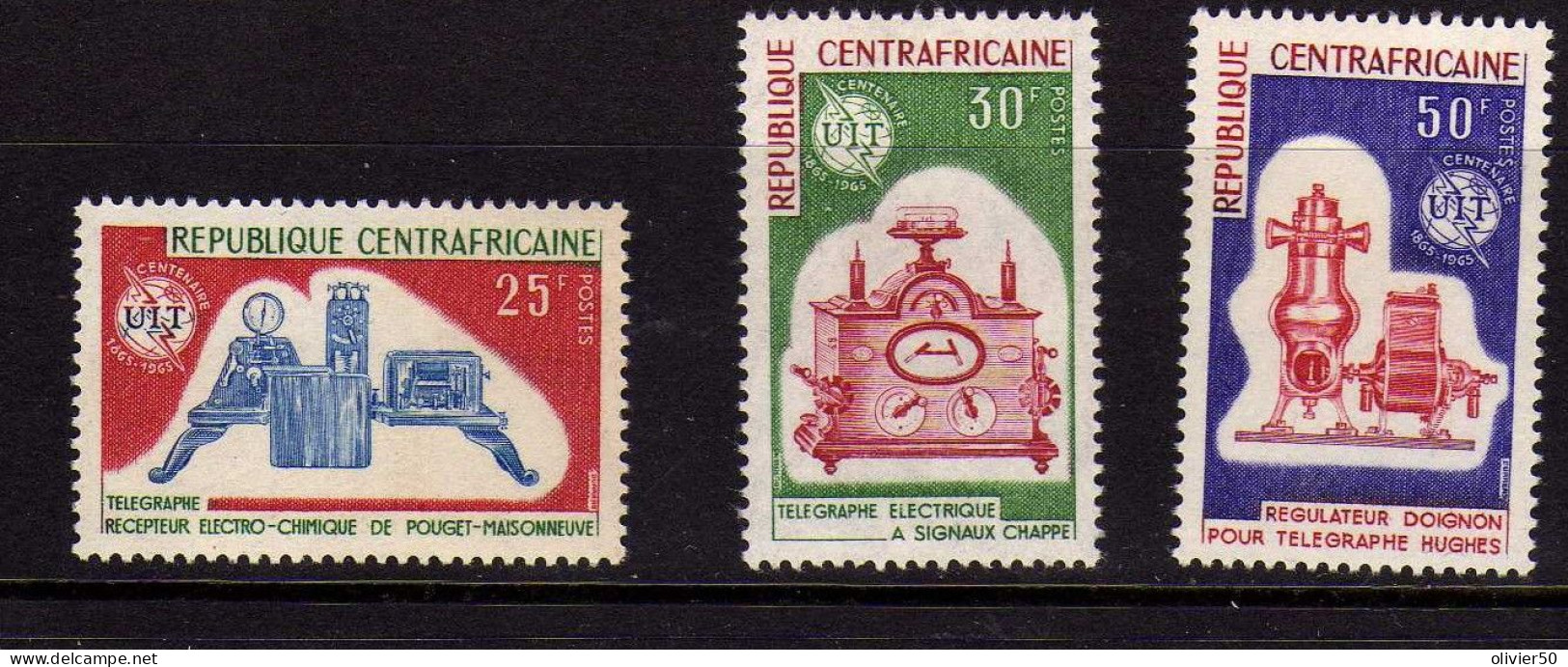 Republique Centrafricaine - 1965 - Centenaire UIT - Neufs** - MNH  - 4 Valeurs - Repubblica Centroafricana