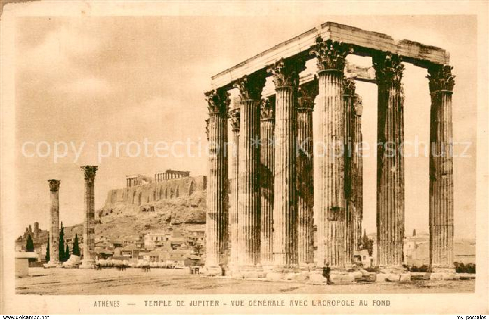 73782276 Athenes Athen Temple De Jupiter Vue Generale Avec L Acropole Au Fond At - Grecia