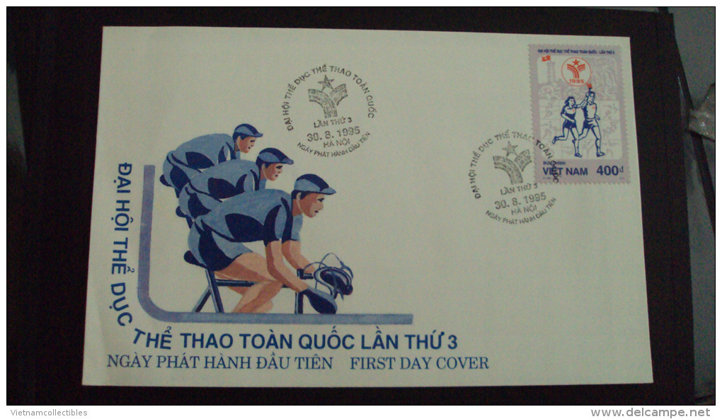 FDC Vietnam Viet Nam 1995 : 3rd National Games / Table Tennis / Volleyball / Football / Chess / Sport (Ms716) - Viêt-Nam