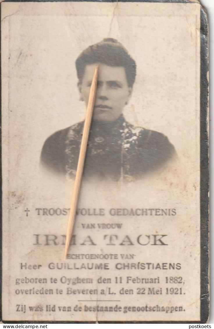 Ooigem, Oyghem, Beveren Aan DeLeie, 1921, Irma Tack, Christiaens - Images Religieuses