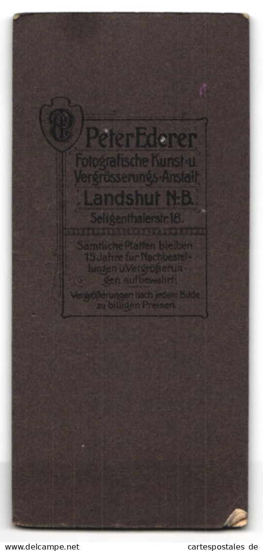 Fotografie Peter Ederer, Landshut, Seligenthalerstrasse 18, Gestandener Soldat Mit Bajonett U. Portepee In Feldgrau, I  - Anonymous Persons