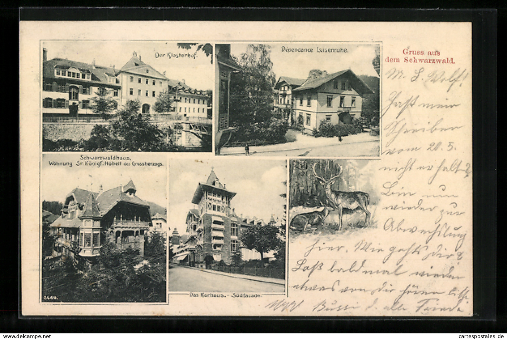 AK St. Blasien, Das Kurhaus Südfacade, Dépendance Luisenruhe, Der Klosterhof  - St. Blasien