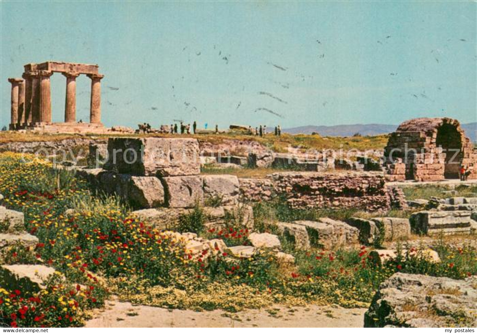 73781788 Corinth Corinthe Korinth Korinthia Greece Laeden Und Tempel Des Apollo  - Griechenland