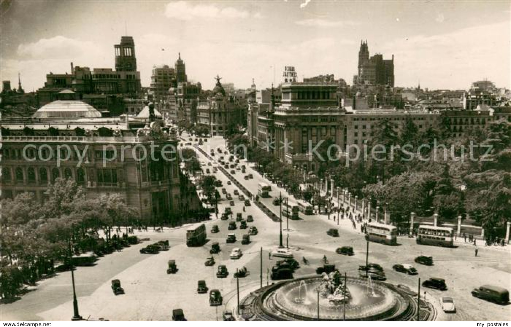 73781375 Madrid Spain Panoramica De La Plaza De La Cibeles Y Calle De Alcala Mad - Other & Unclassified