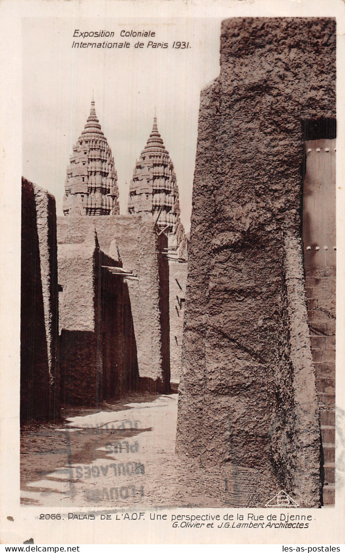 75 PARIS EXPOSITION LA RUE DE DJENNE  - Cartas Panorámicas