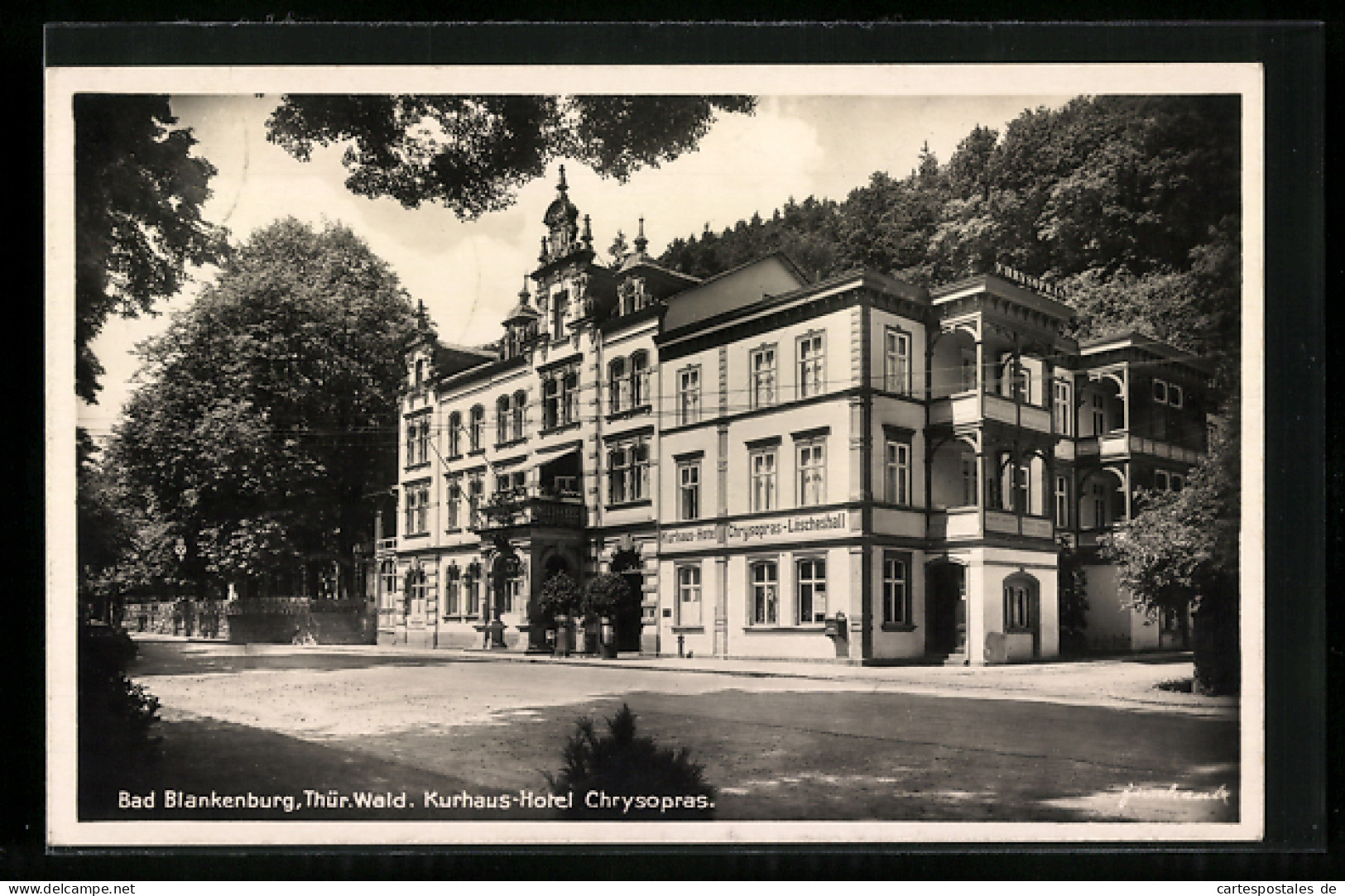 AK Bad Blankenburg /Thür. Wald, Am Kurhaus-Hotel Chrysopras-Löscheshall  - Bad Blankenburg