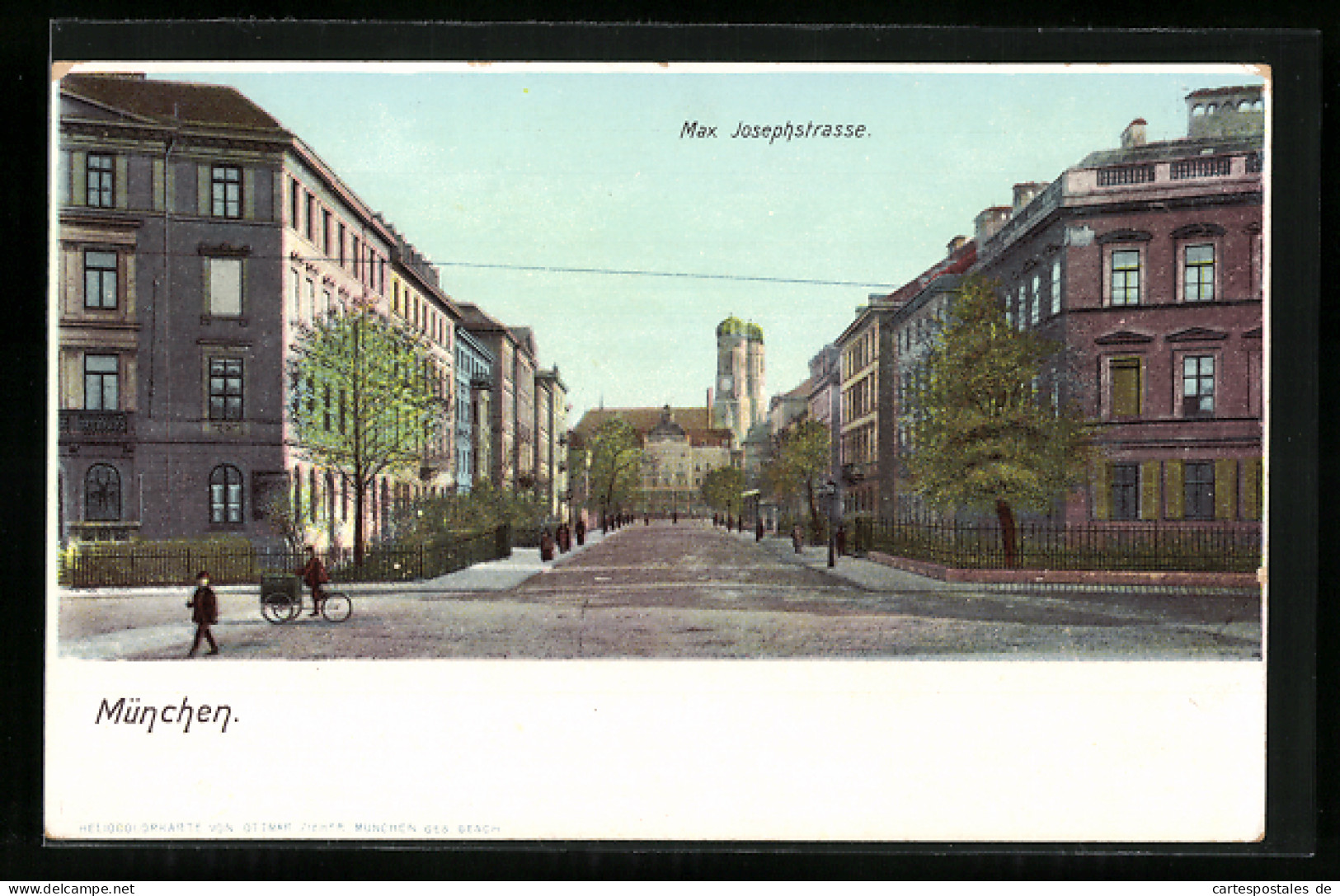 AK München, Max-Joseph-Strasse Mit Kirche  - Muenchen