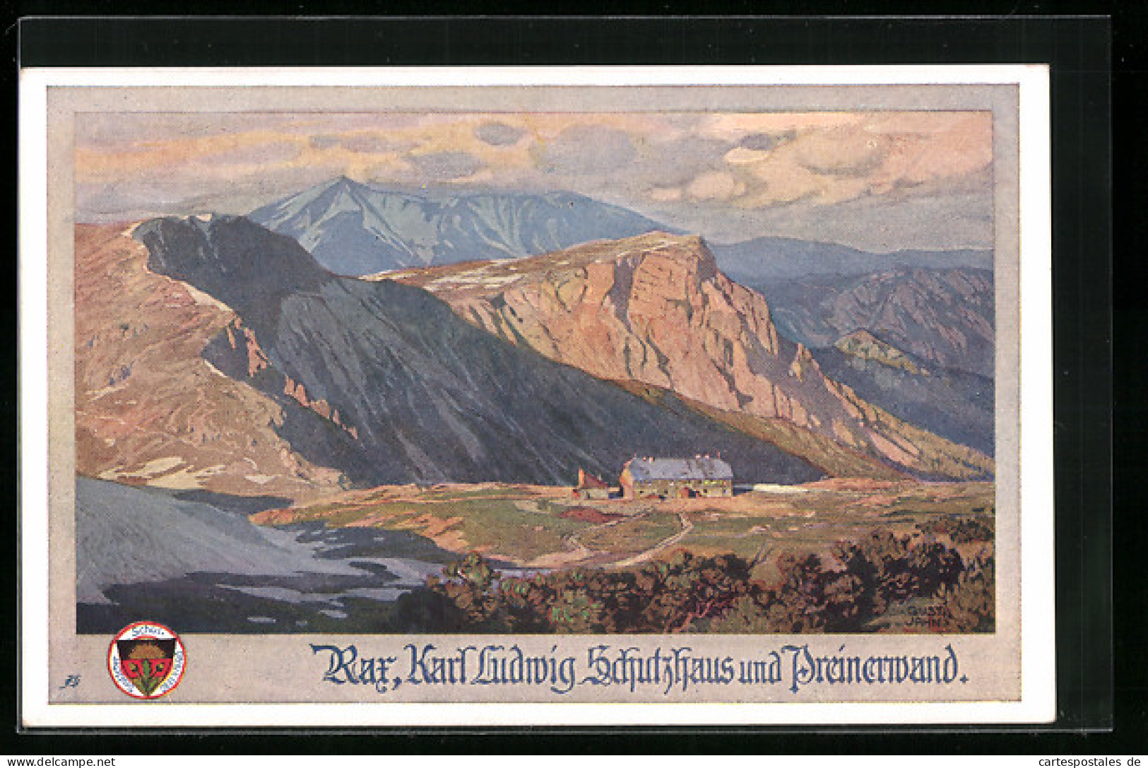 Künstler-AK Gust. Jahn: Deutscher Schulverein Nr. 523: Rax, Karl Ludwig Schutzhaus Und Preinerwand  - Oorlog 1914-18