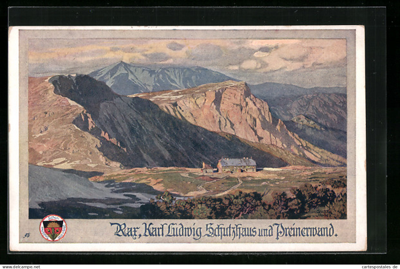 Künstler-AK Gust. Jahn: Deutscher Schulverein Nr. 523: Rax, Karl Ludwig Schutzhaus Und Preinerwand  - War 1914-18