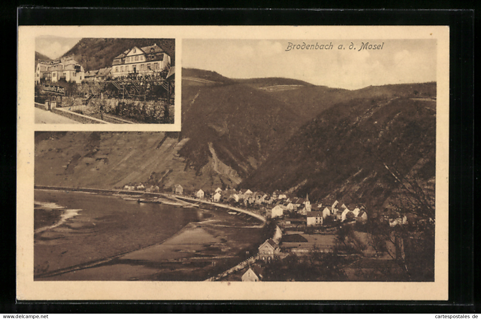 AK Brodenbach A.d. Mosel, Gesamtansicht, Gasthof Zur Post  - Other & Unclassified