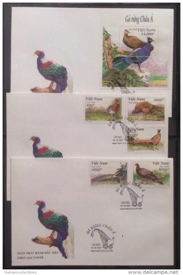 FDC Vietnam Viet Nam With Perf Stamps & Souvenir Sheet 1997 : Pheasant / Bird (Ms767) - Vietnam