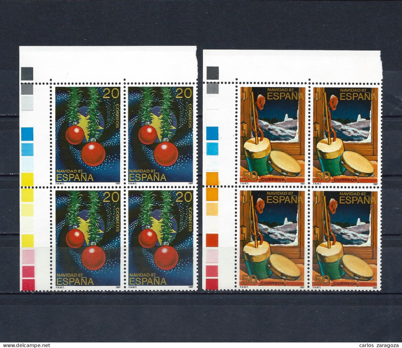 ESPAÑA 1987. Serie NAVIDAD ** 2925/2926, YT 2540/2541, Mi 2805/2806. En Bloques. MNH Stamps - Nuovi