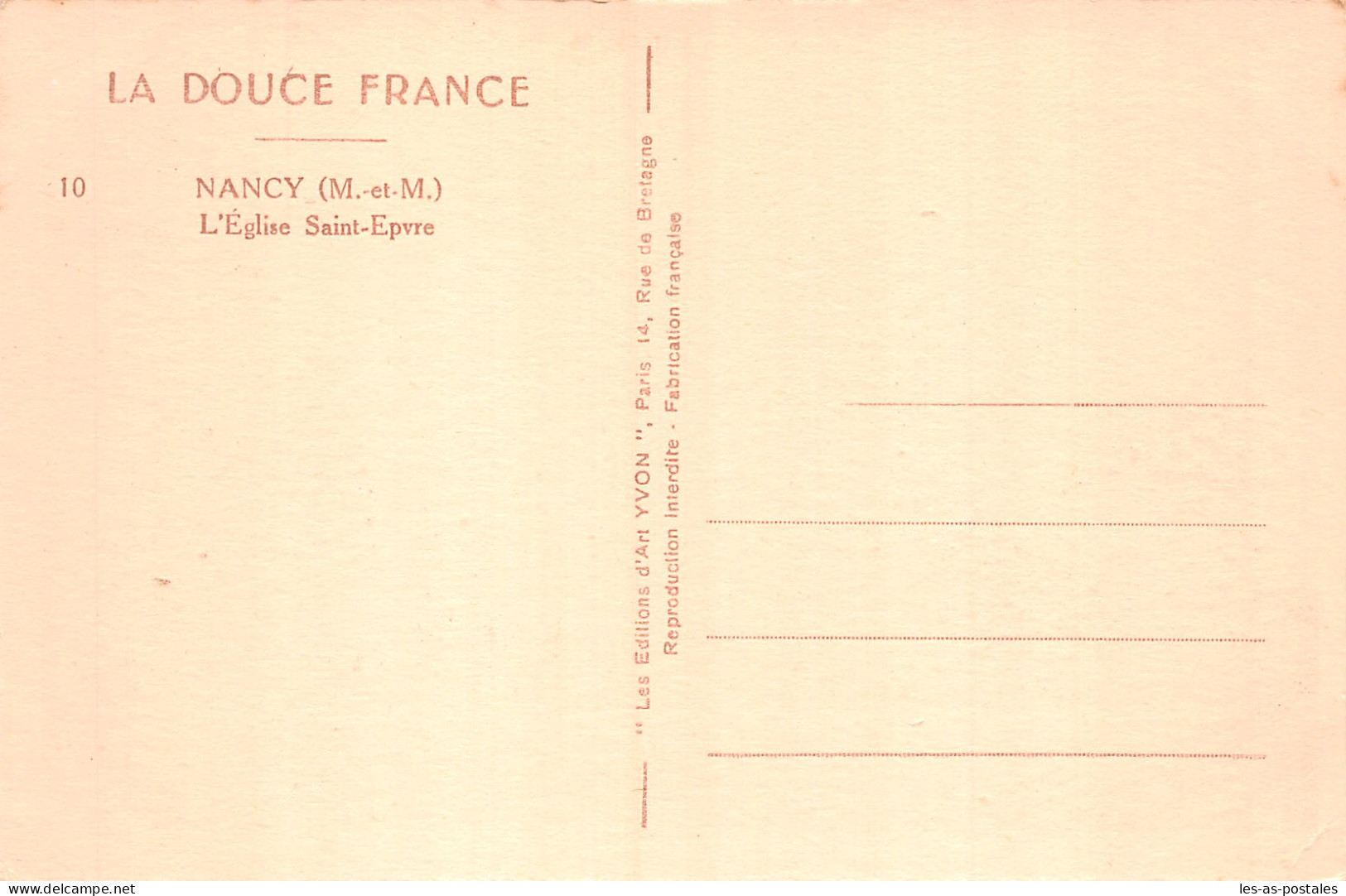 54 NANCY L EGLISE SAINT EPVRE - Nancy