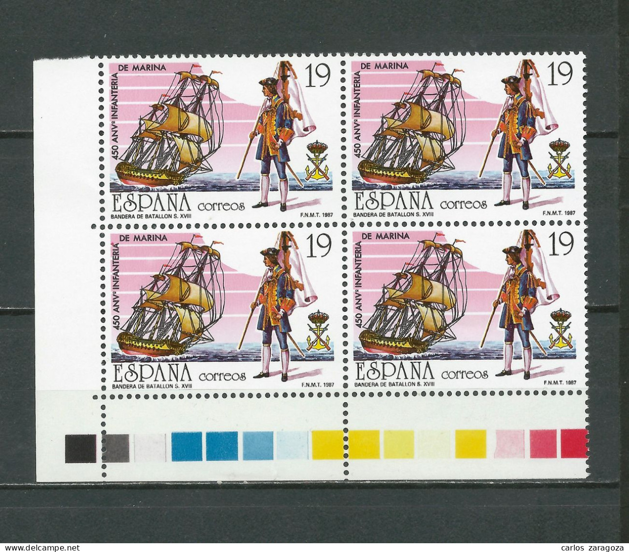 ESPAÑA 1987—INFANTERÍA DE MARINA ** 2885, YT 2499, Mi 2764, Sg 2900. Bloque, MNH - Nuevos