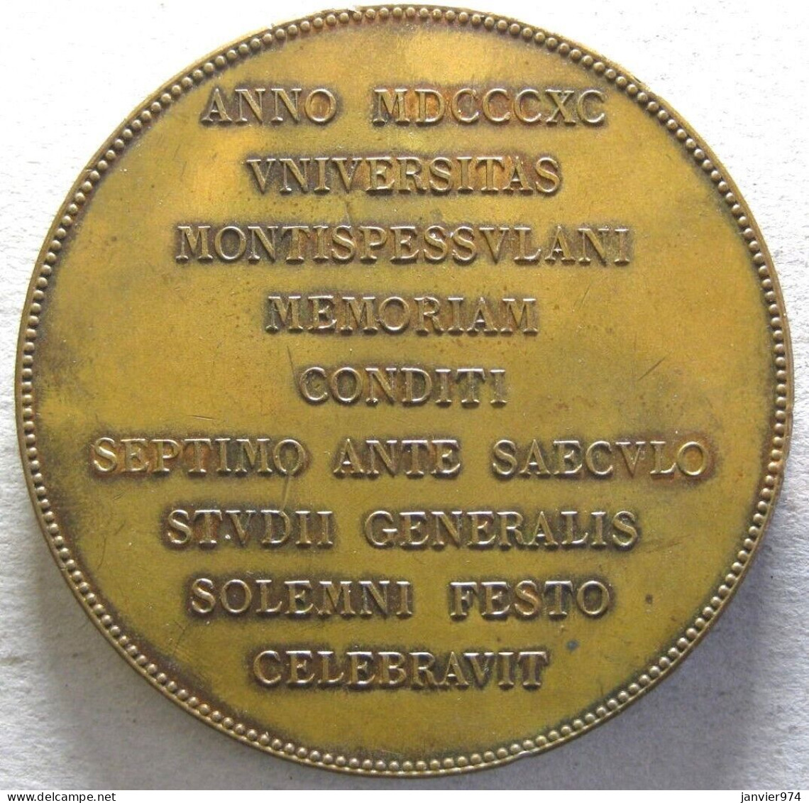 Médaille En Bronze Et Sa Boite Université De Montpellier 23 Mai 1890 Ange Nu , Par Dubois. RARE - Autres & Non Classés