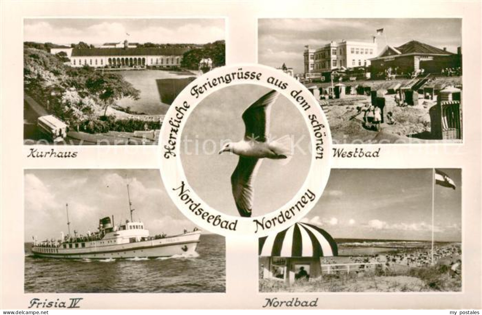 73780777 Norderney Nordseebad Kurhaus Westbad Frisia IV Faehre Nordbad Strand Mo - Norderney