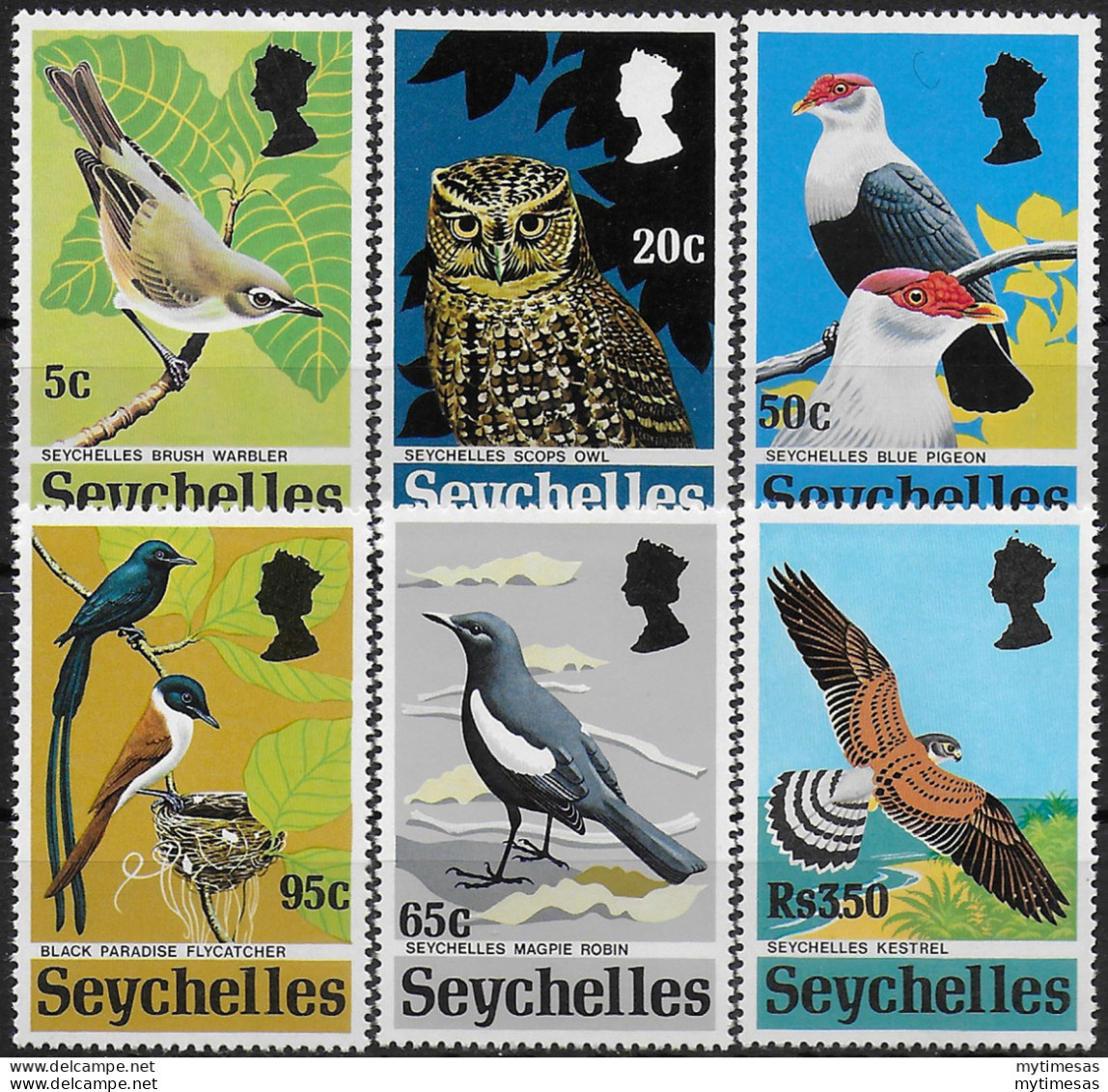 1972 Seychelles Rare Birds 6v. MNH SG N. 308/313 - Altri & Non Classificati