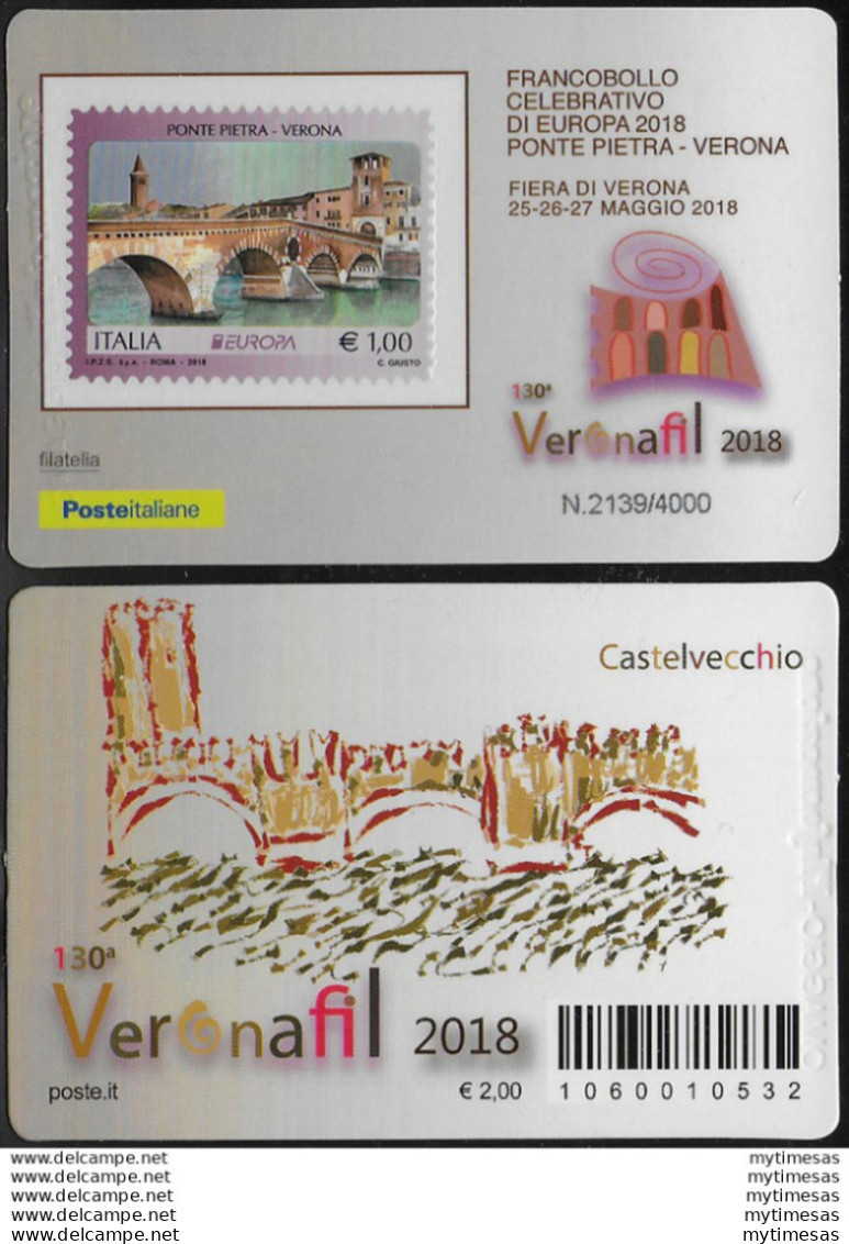 2018 Italia Tessera Filatelica Veronafil OMAGGIO Unificato N. 1375A - Andere & Zonder Classificatie