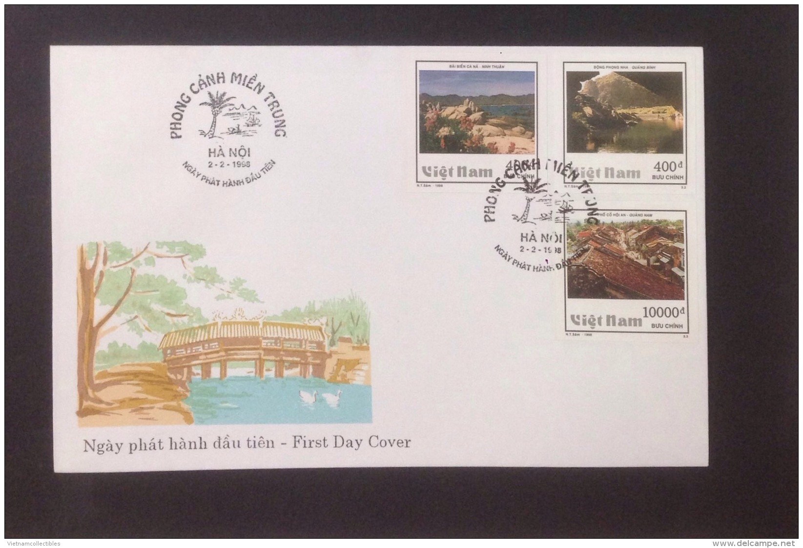 FDC Vietnam Viet Nam Cover With Imperf Stamps 1998 : Vietnamese Landscape / Landscapes (Ms771) - Vietnam
