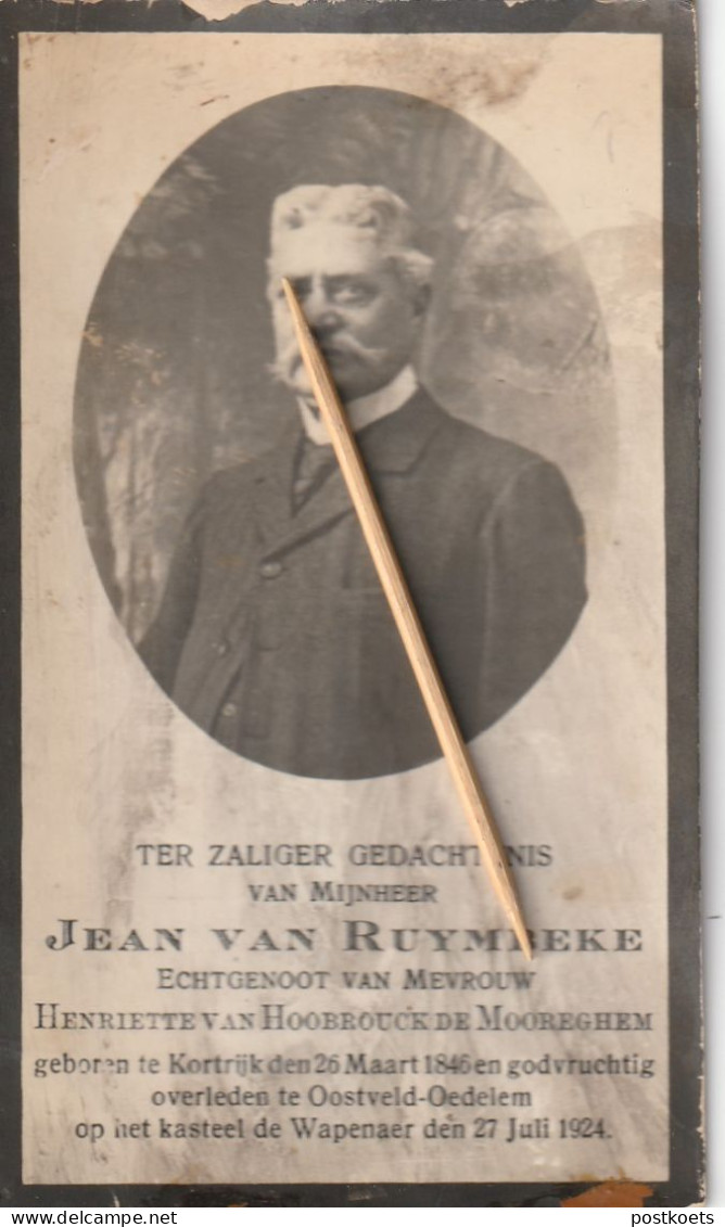 Kortrijk, Oostveld-Oedelem, Kasteel De Wapenaer, 1924, Jean Van Ruymbeke, Van Hoobroucke De Mooreghem - Andachtsbilder