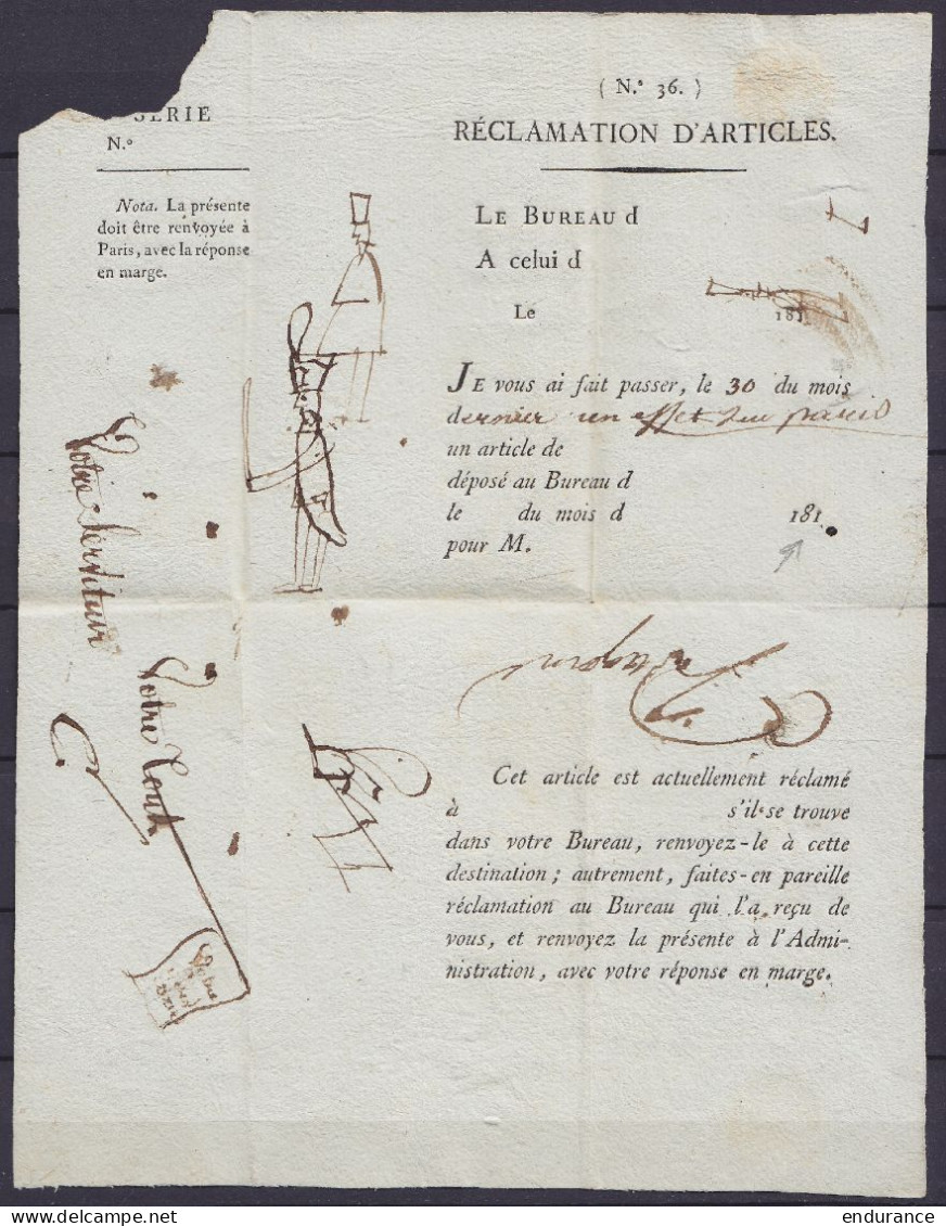 L. Datée 1820 ? De LIEGE Pour SEDAN - Griffe "96/LIEGE" - Port "4" - Voir Scans - 1815-1830 (Hollandse Tijd)