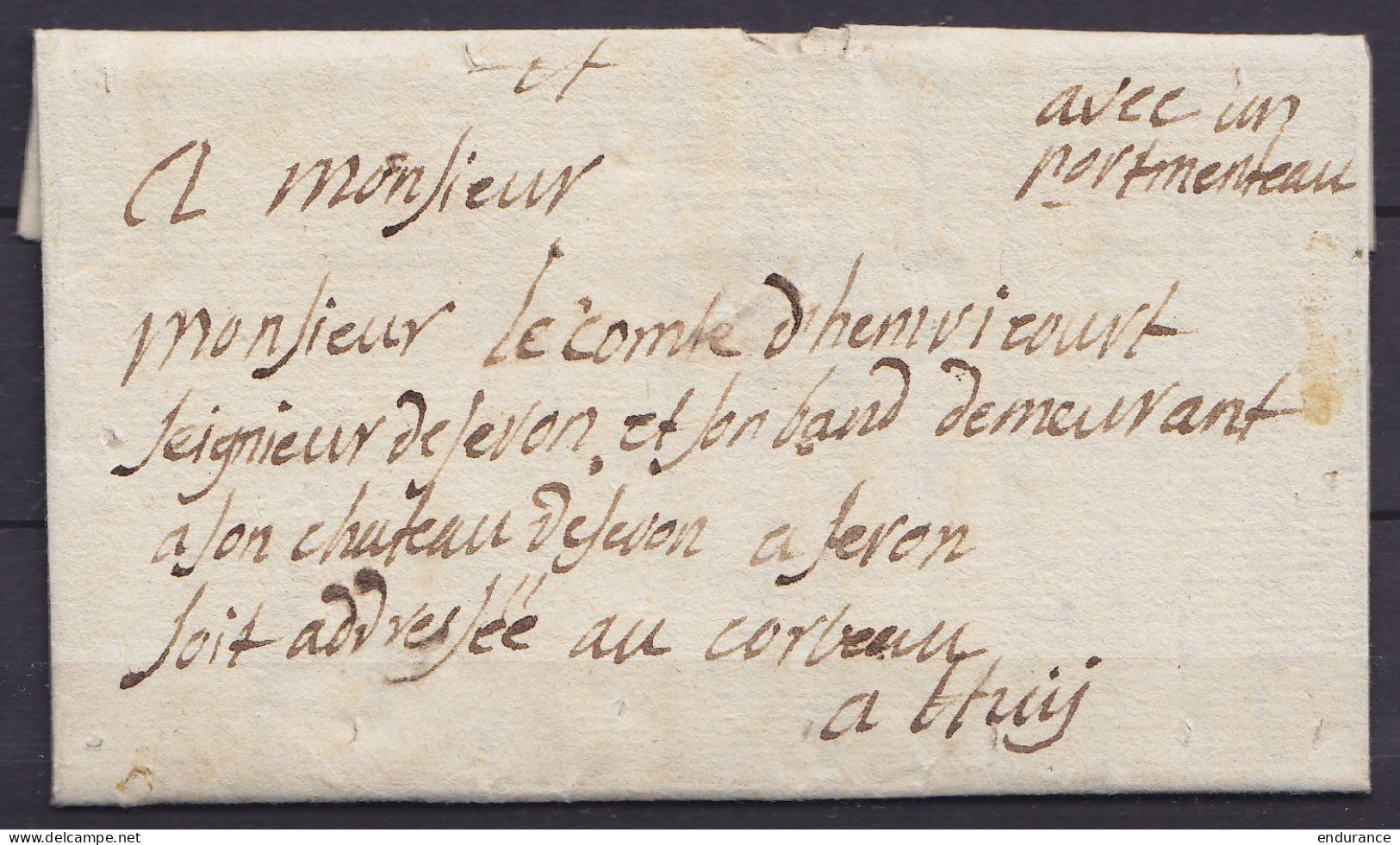 L. Datée 25 Septembre 1763 De LIEGE Pour Comte D'Hemricourt En Son Château De FERON Par Huy Où Elle Est Prise En Charge  - 1714-1794 (Austrian Netherlands)